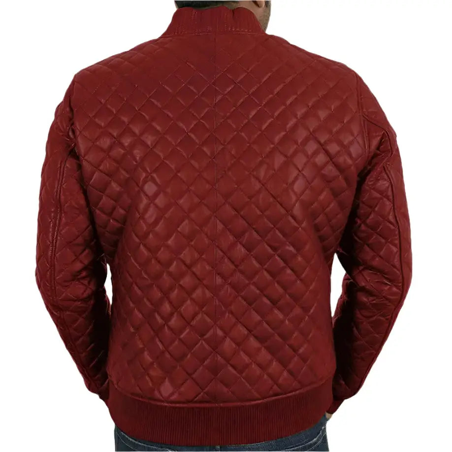 Mens Original Lambskin Quilted Biker Jacket - Riders Republic UK