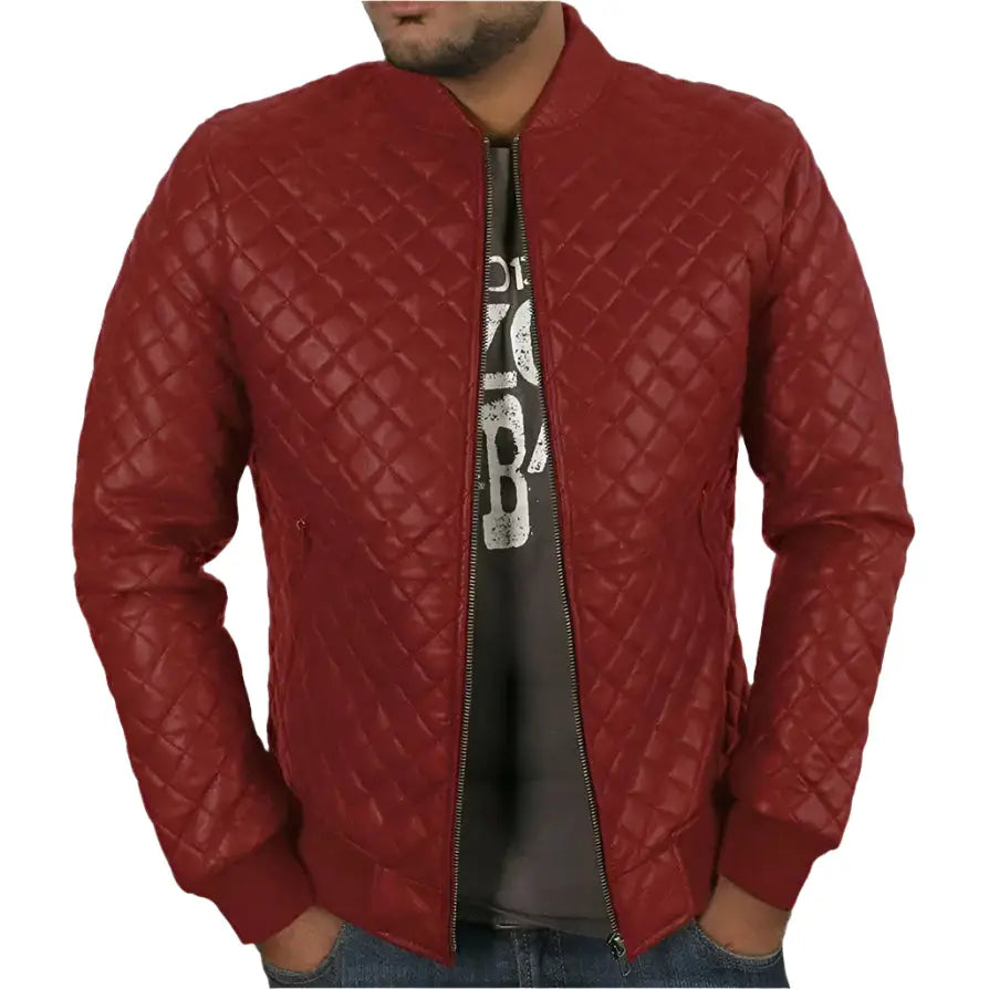 Mens Original Lambskin Quilted Biker Jacket - Riders Republic UK