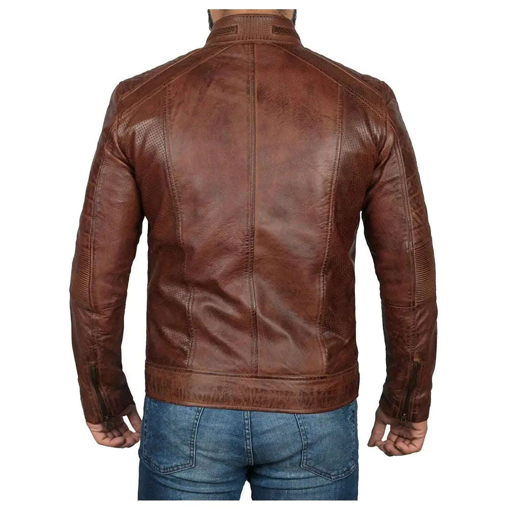 Mens Oxblood Bomber Leather Jacket - Riders Republic UK