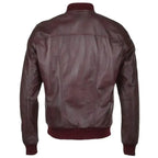 Mens Oxblood Leather Bomber Jacket - Riders Republic UK