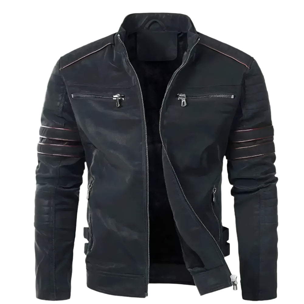 Mens Pegasus Biker Leather Jacket - Riders Republic UK
