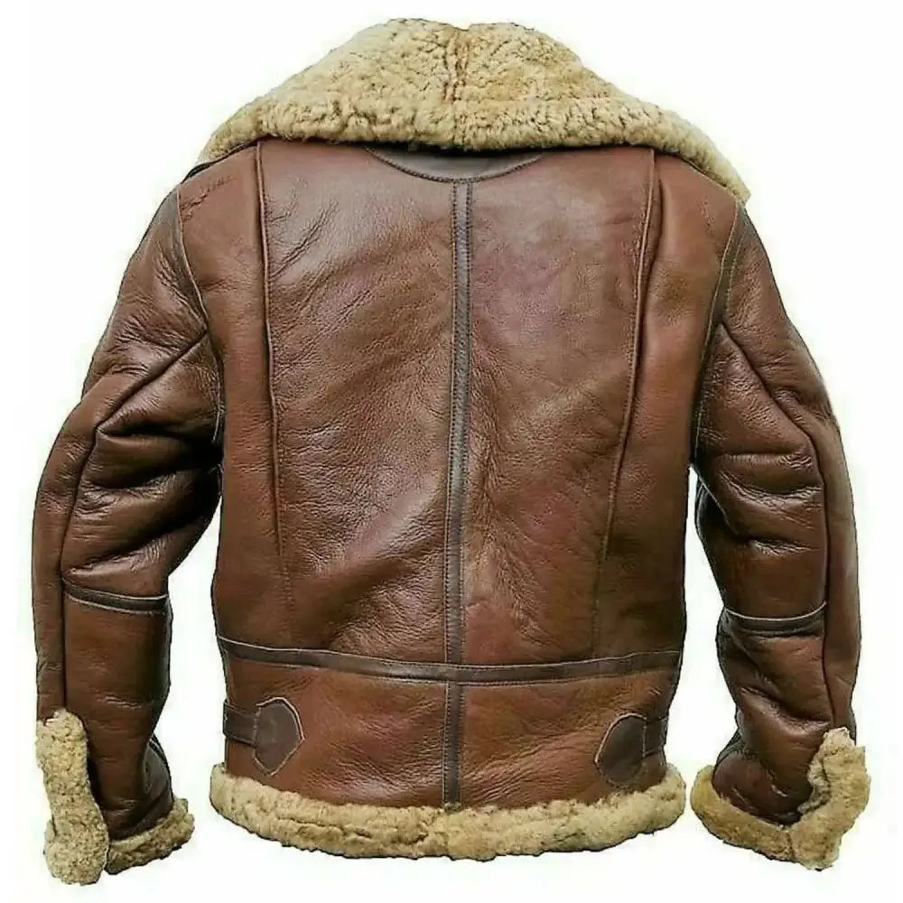 Mens Shearling Leather Aviator Jacket - Riders Republic UK