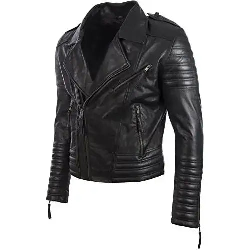 Mens Sheep Nappa Leather Biker Jacket - Riders Republic UK