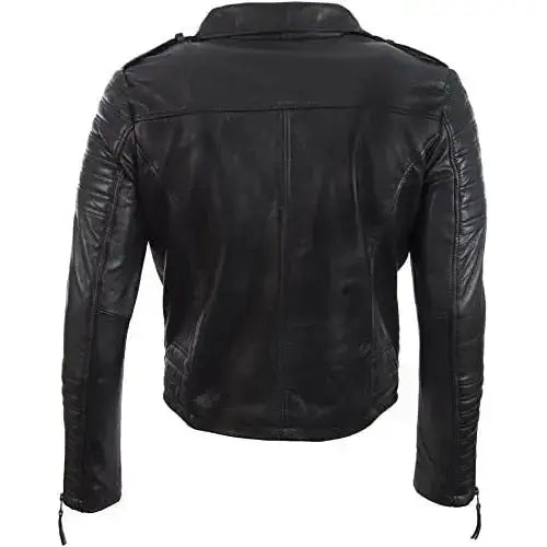 Mens Sheep Nappa Leather Biker Jacket - Riders Republic UK