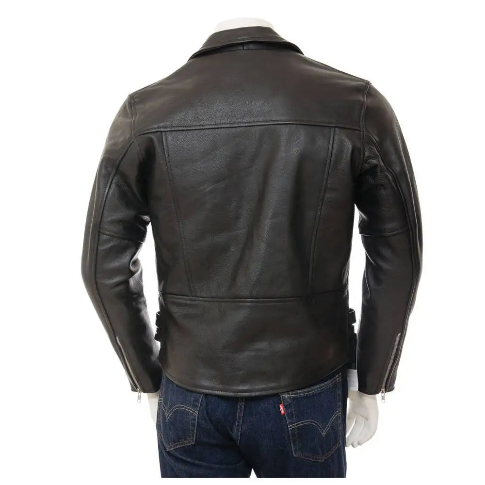 Mens Real Leather Moto Biker Jacket - Riders Republic UK