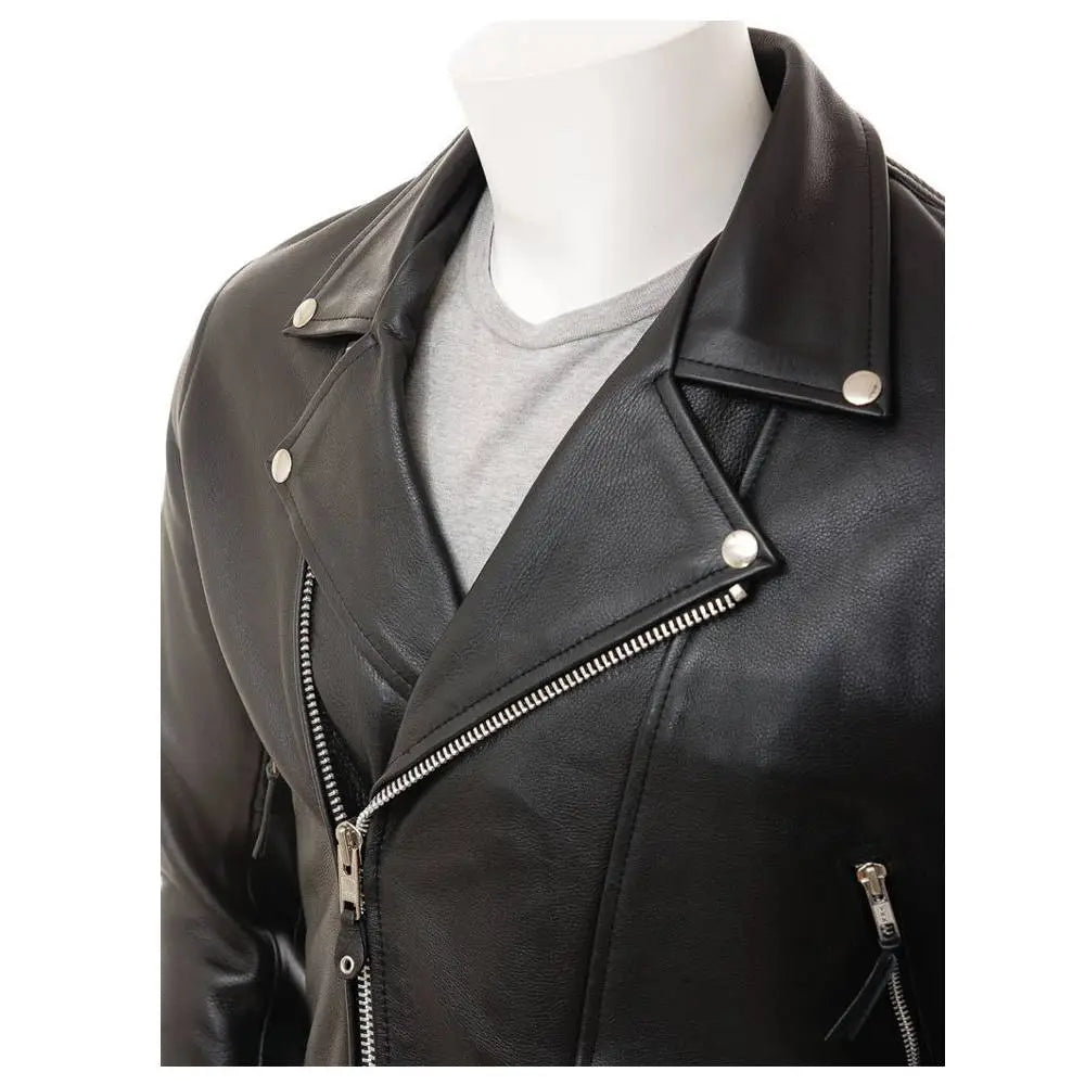 Mens Real Leather Moto Biker Jacket - Riders Republic UK