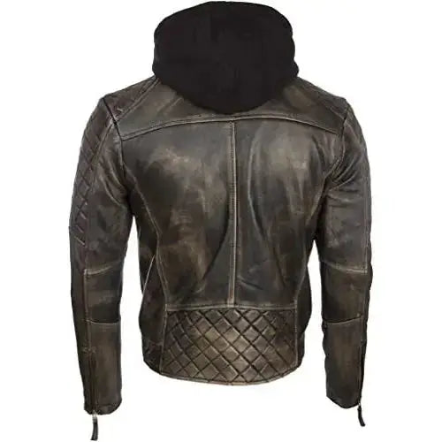 Mens Vintage Leather Biker Jacket - Riders Republic UK