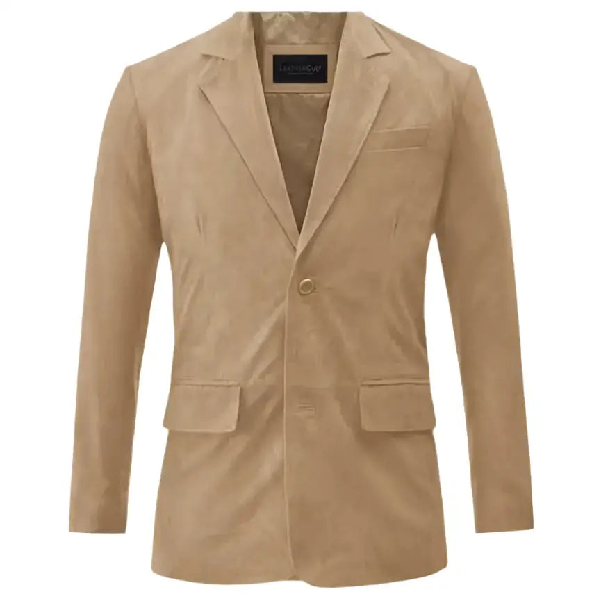 Mens Real Suede Leather Blazer Coat - Riders Republic UK