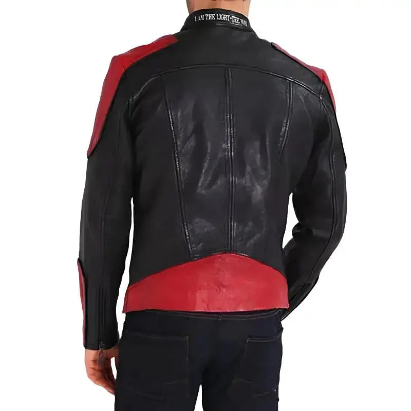 Mens Red and Black Biker Jacket - Riders Republic UK