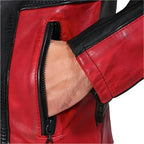 Mens Red and Black Biker Jacket - Riders Republic UK