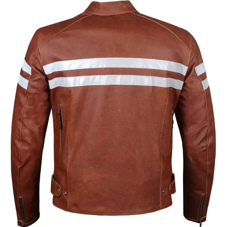 Red Leather Biker Jacket - Riders Republic UK