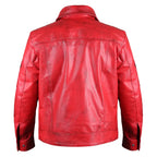 Mens Red Leather Winter Jacket - Riders Republic UK