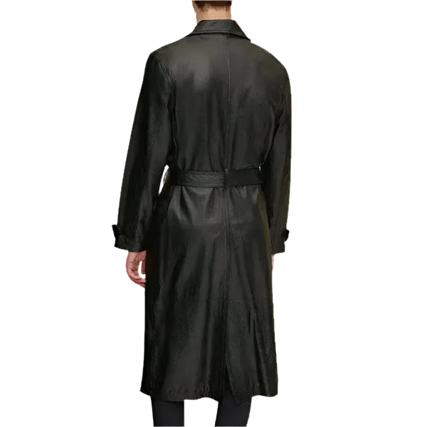 Mens Retro Leather Trench Coat - Riders Republic UK