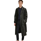 Mens Retro Leather Trench Coat - Riders Republic UK