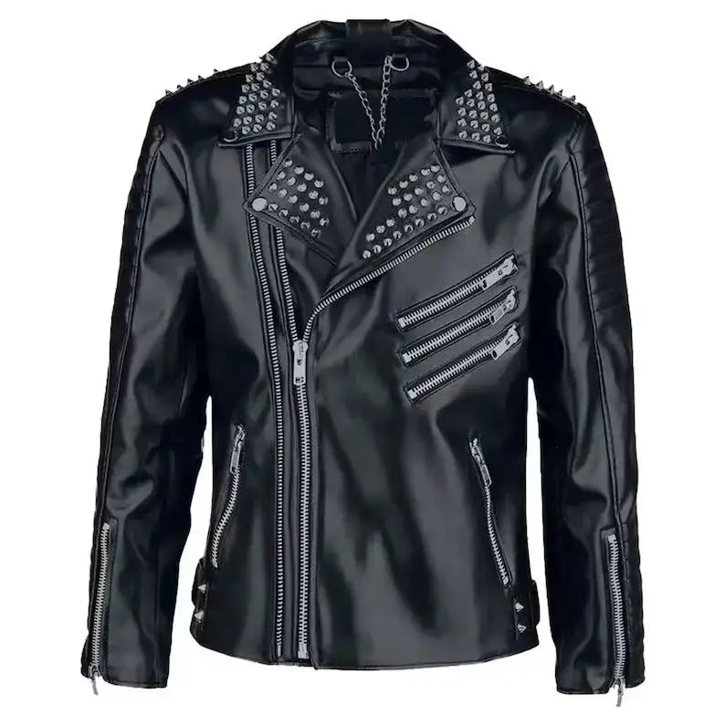 Studded Leather Punk Jacket - Riders Republic UK