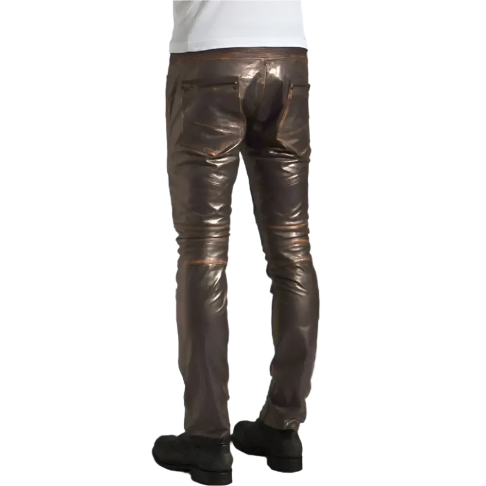 Mens Rogue Leather Pants Dark Brown - Riders Republic UK