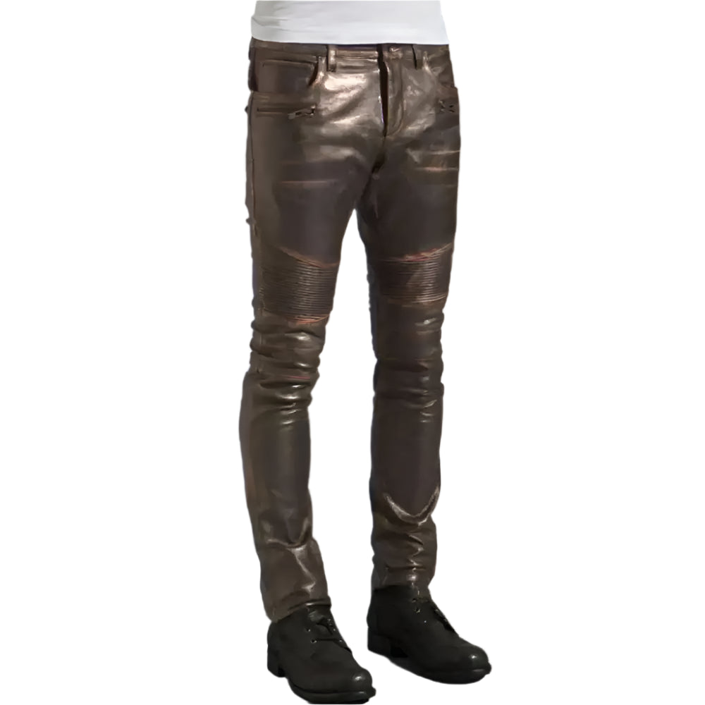 Mens Rogue Leather Pants Dark Brown - Riders Republic UK
