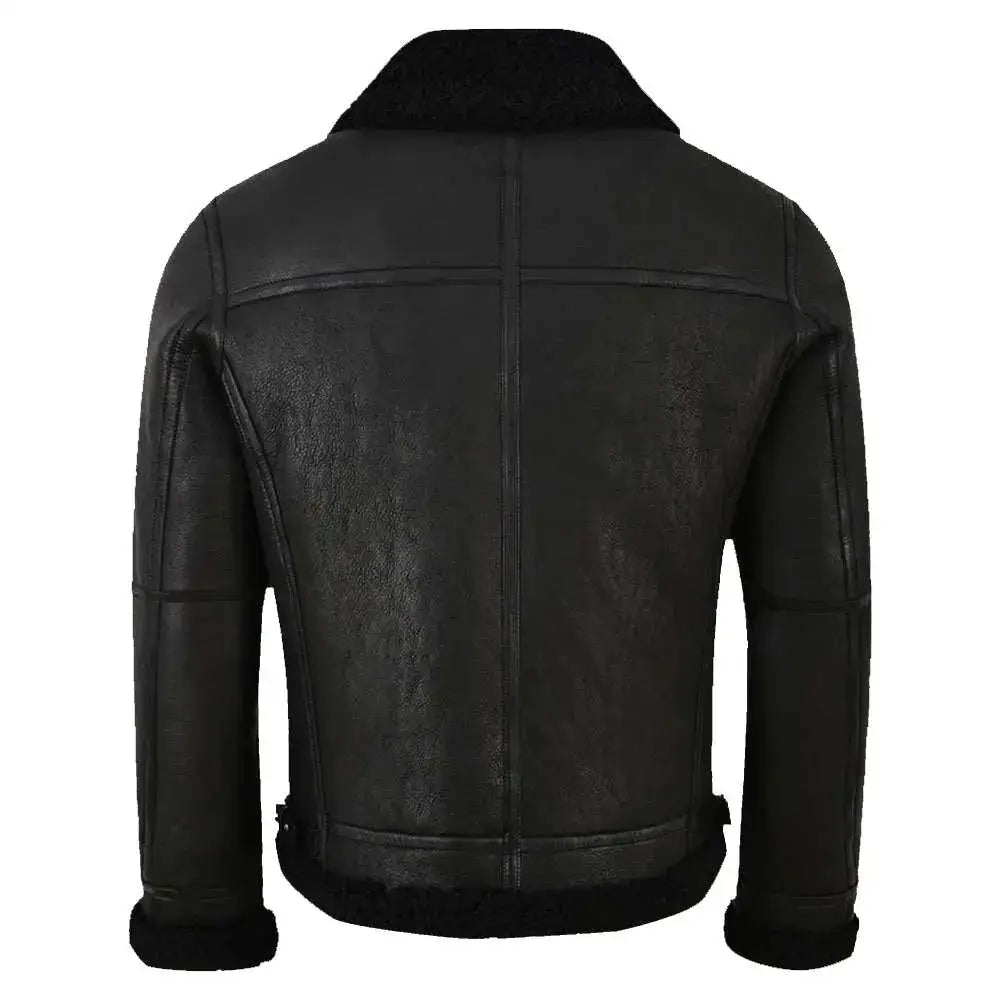 Mens Shearling Aviator Leather Jacket - Riders Republic UK