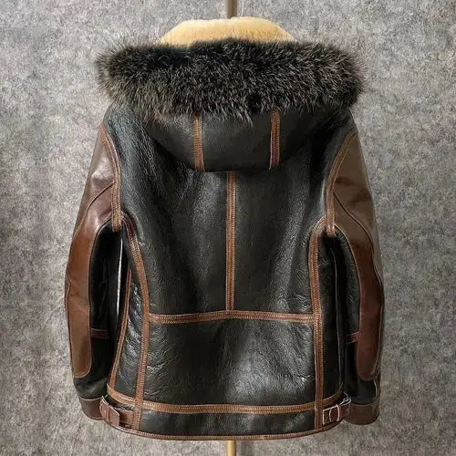 Mens Sheepskin Leather Winter Coat - Riders Republic UK