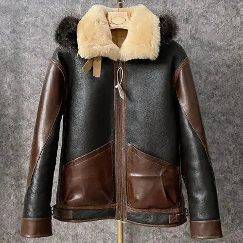Mens Sheepskin Leather Winter Coat - Riders Republic UK