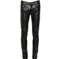 Men’s black leather skinny pants in genuine lambskin leather