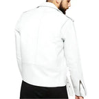 Mens Slim Fit Lambskin Leather Biker Jacket - Riders Republic UK