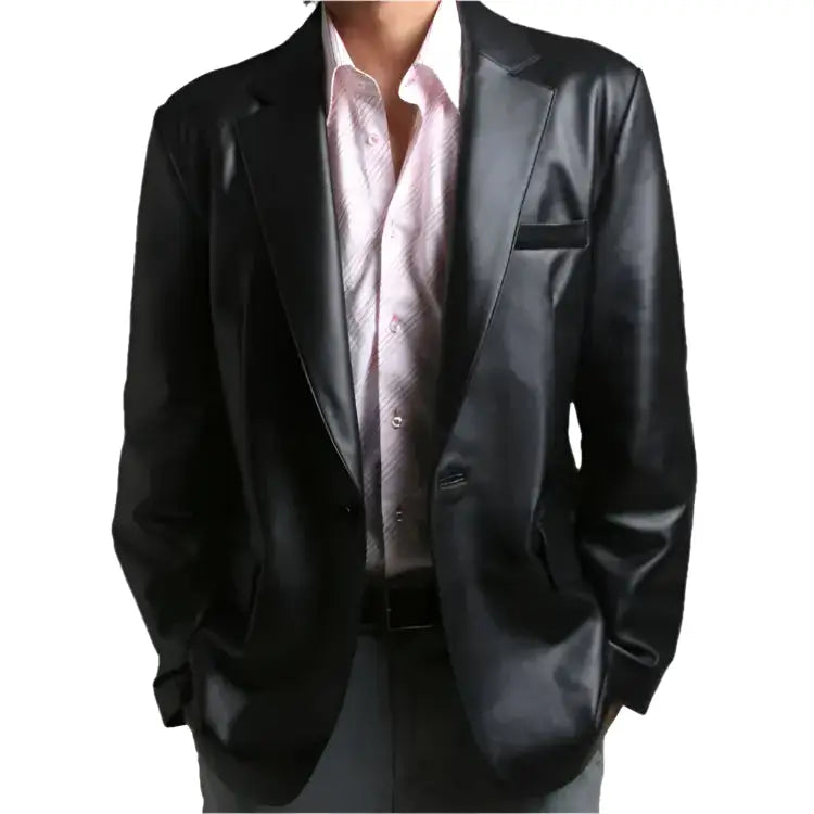 Mens Soft Lambskin Leather Blazer Coat - Riders Republic UK