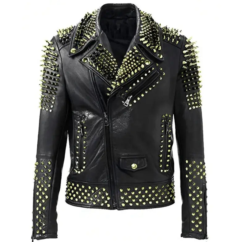 Leather Studded Biker Jacket - Riders Republic UK