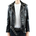 Mens Studded Black Leather Jacket - Riders Republic UK