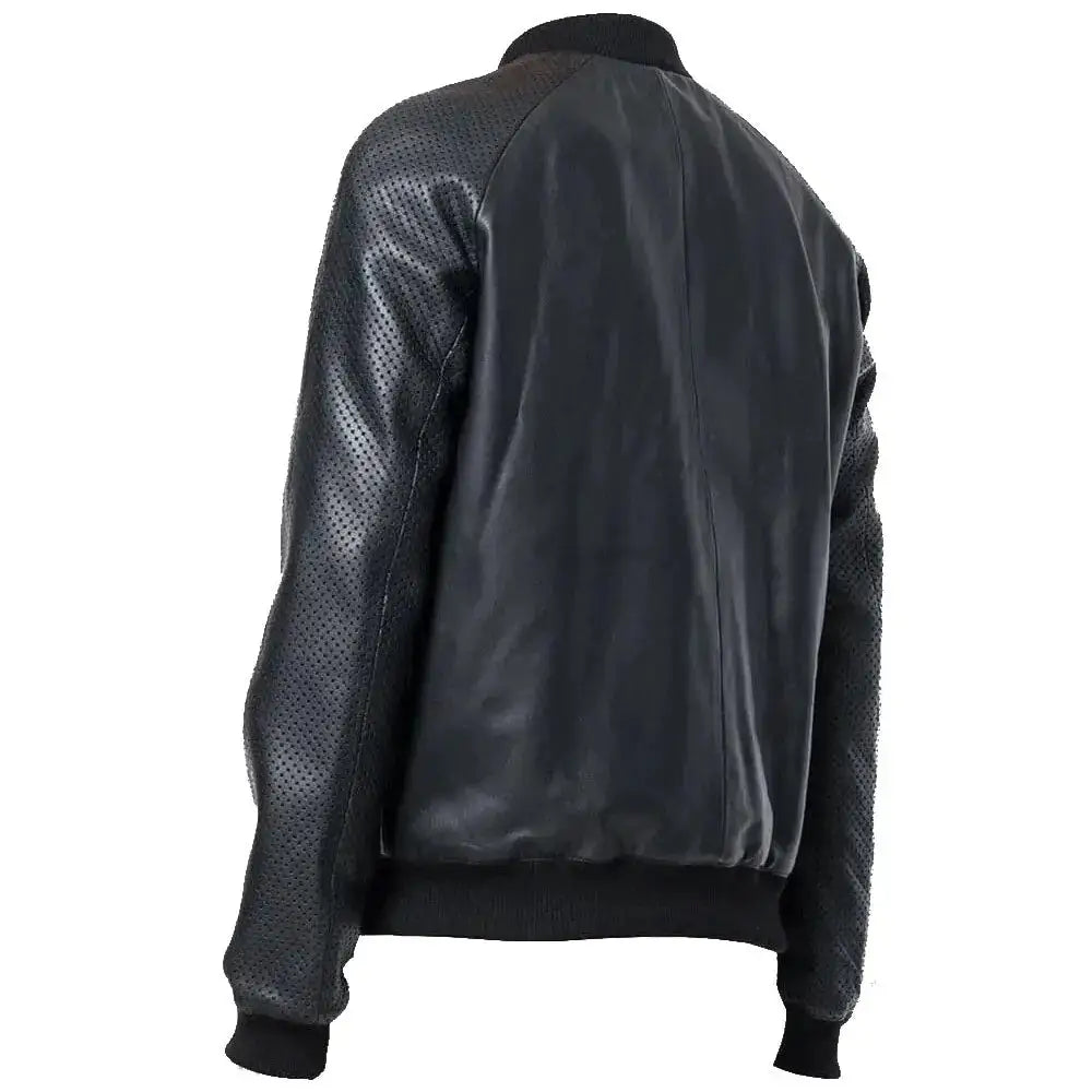 Mens Studded Leather Bomber Jacket - Riders Republic UK