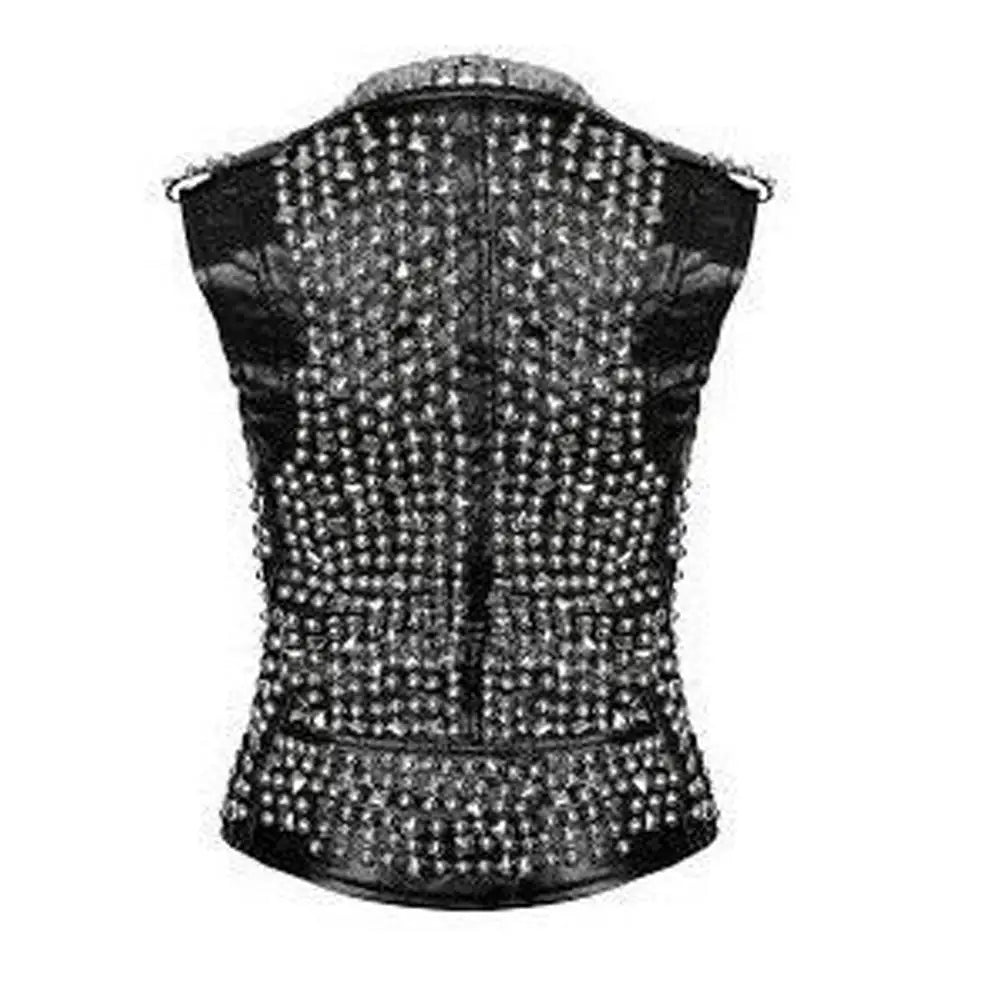 Mens Studded Leather Vest - Riders Republic UK
