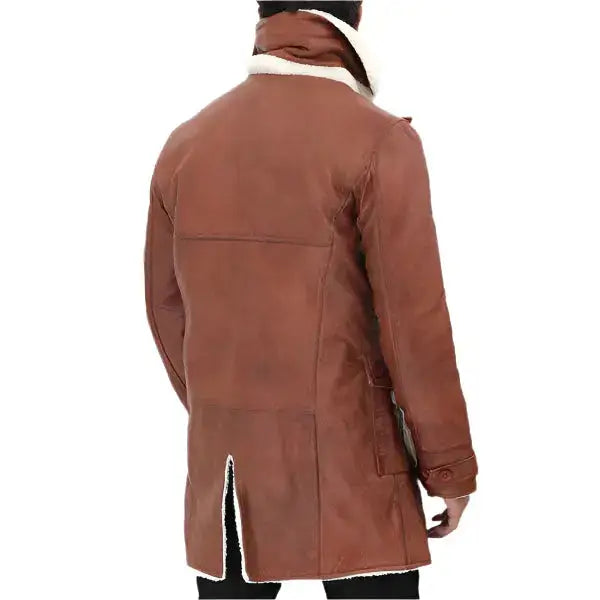Mens Tan Bane Shearling Trench Coat - Riders Republic UK