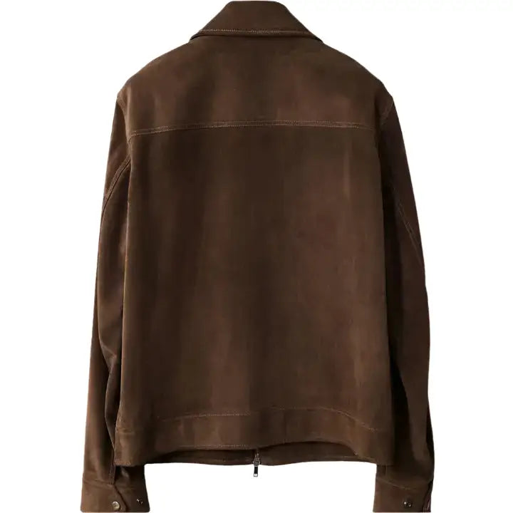 Mens Tan Brown Suede Bomber Jacket - Riders Republic UK