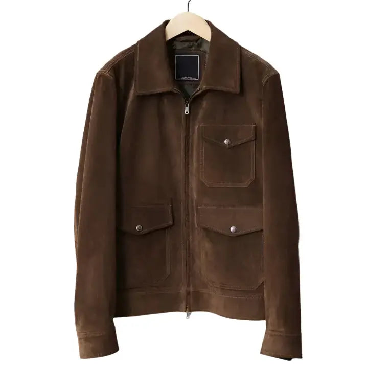 Mens Tan Brown Suede Bomber Jacket - Riders Republic UK