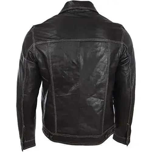 Leather Biker Jacket Denim Style - Riders Republic UK