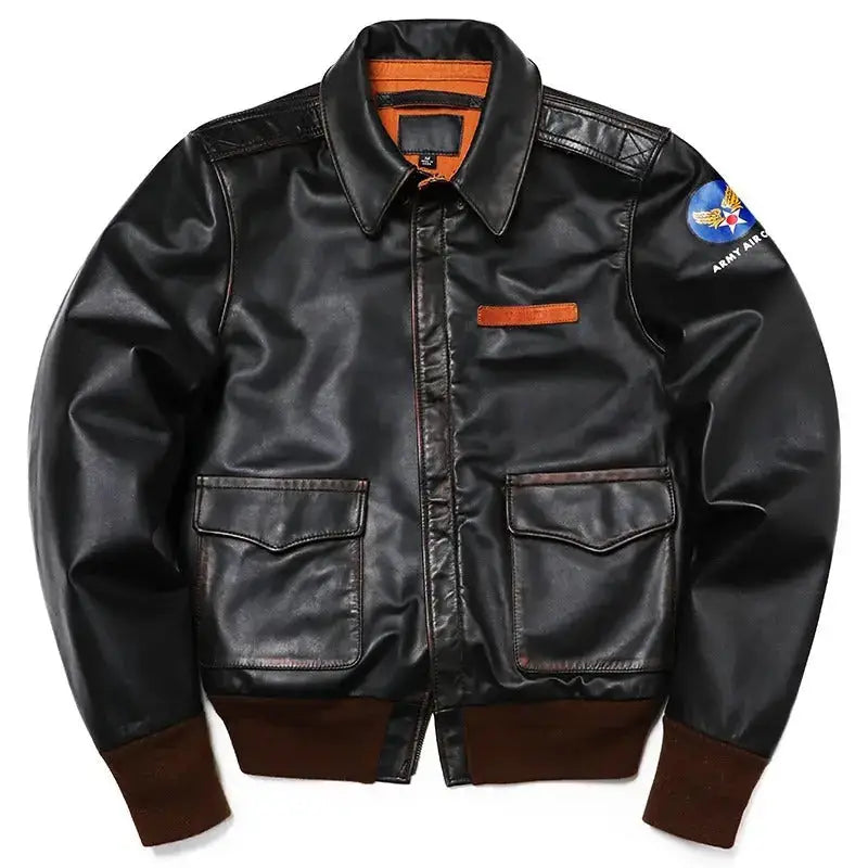 Mens Leather Aviator Flight Jacket - Riders Republic UK