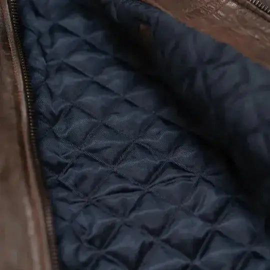 Brown Lambskin Leather Bomber Jacket - Riders Republic UK