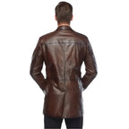 Vintage Brown Leather Trench Coat Men - Riders Republic UK