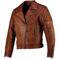 Mens Vintage Brown Leather Jacket - Riders Republic UK