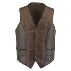 Mens Vintage Leather Vest - Riders Republic UK