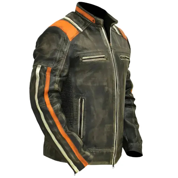 Vintage Style Retro Cafe Racer Black Jacket - Riders Republic UK