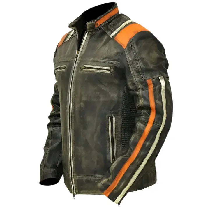 Vintage Style Retro Cafe Racer Black Jacket - Riders Republic UK