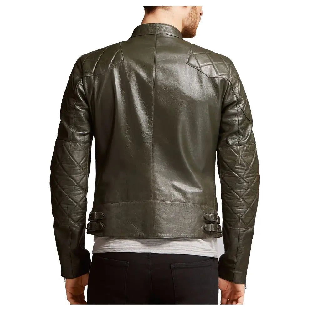 Men’s Vintage Waxed Leather Biker Jacket - Riders Republic UK