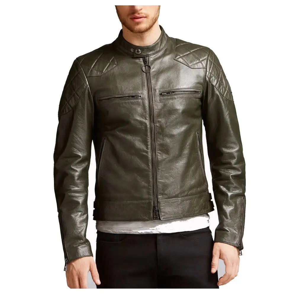 Men’s Vintage Waxed Leather Biker Jacket - Riders Republic UK