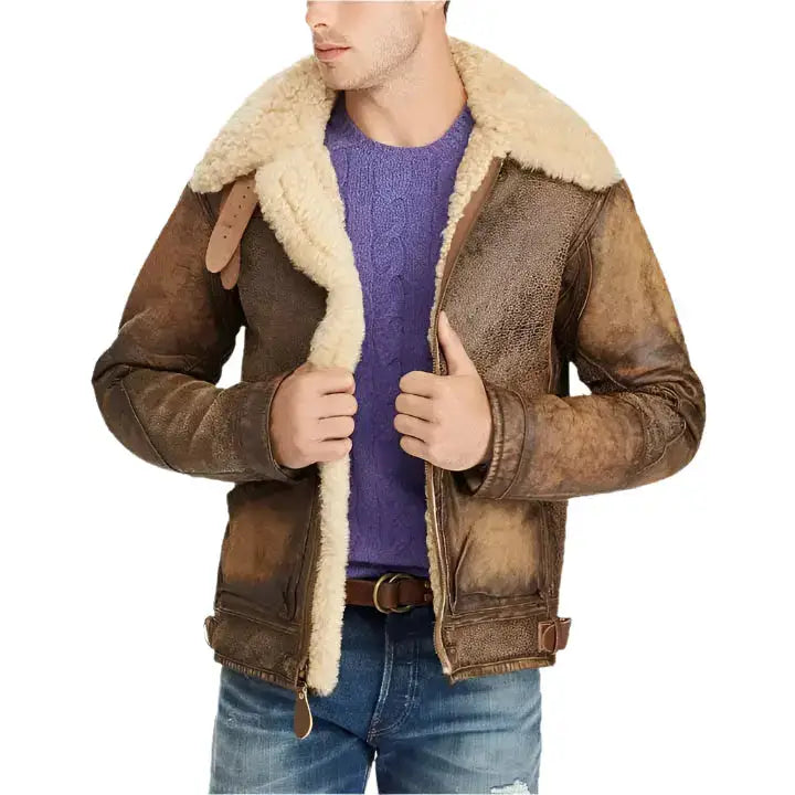 Genuine Sheepskin Aviator Jacket - Riders Republic UK