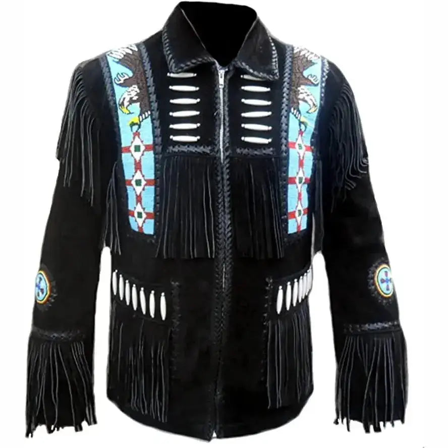 Mens Premium Western Leather Jacket - Riders Republic UK