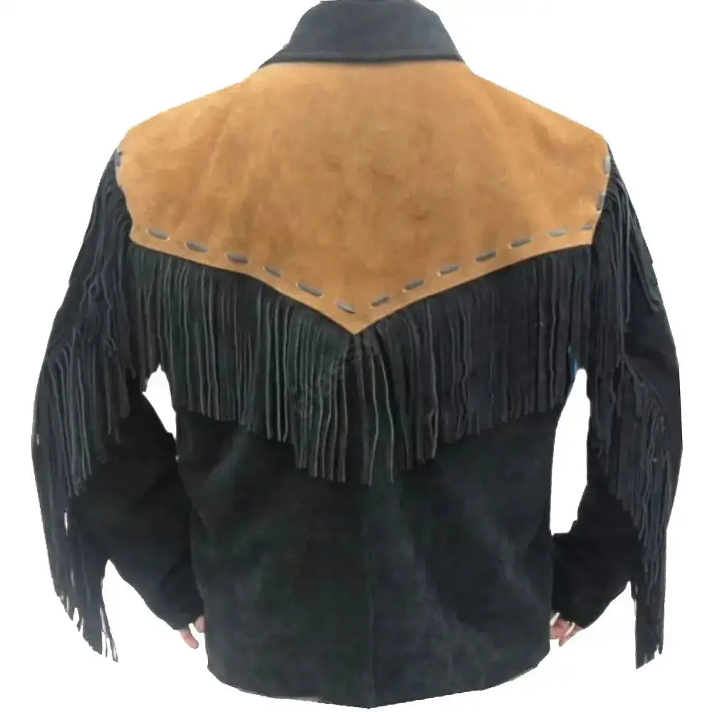 Mens Western Cowboy Suede Leather Jacket - Riders Republic UK