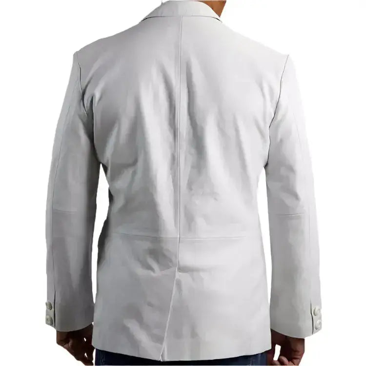 White Leather Celebrity Blazer - Riders Republic UK