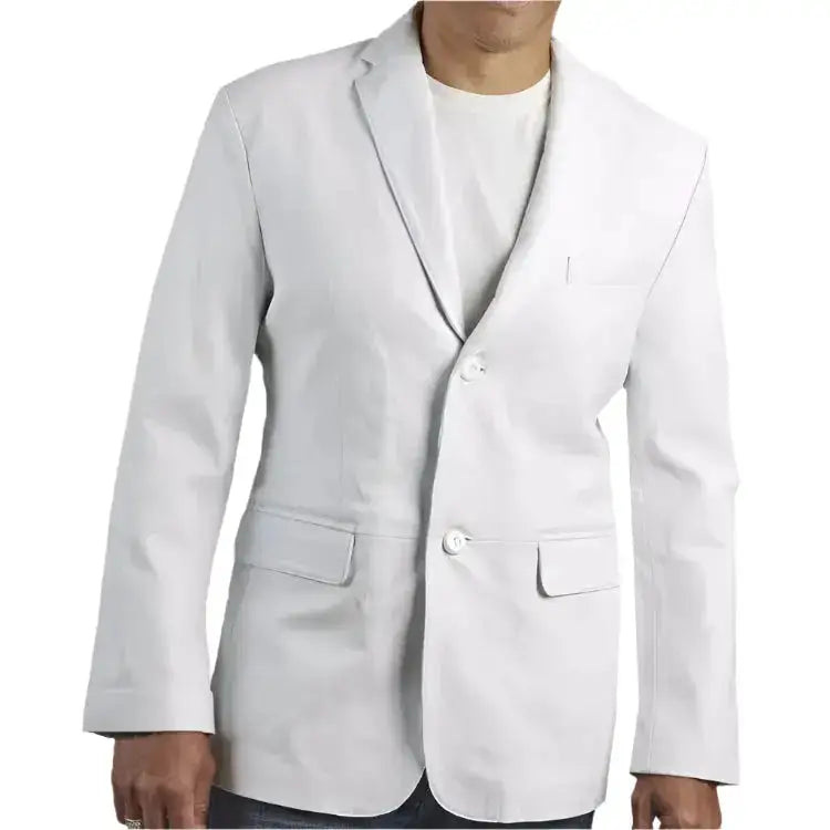 White Leather Celebrity Blazer - Riders Republic UK