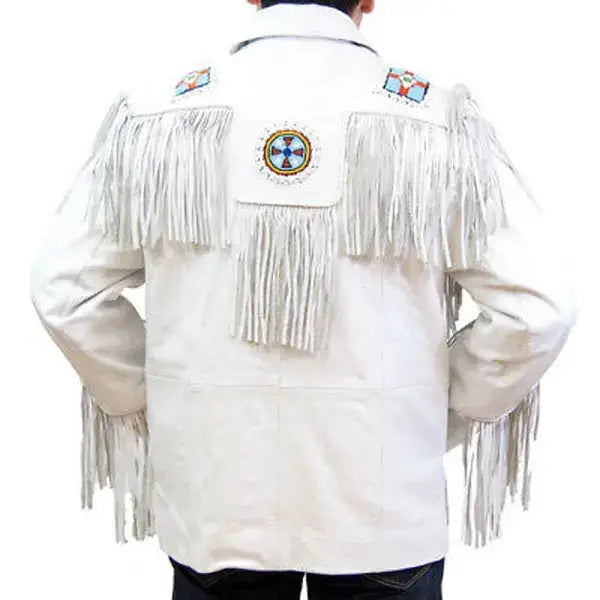 Mens White Suede Western Jacket - Riders Republic UK